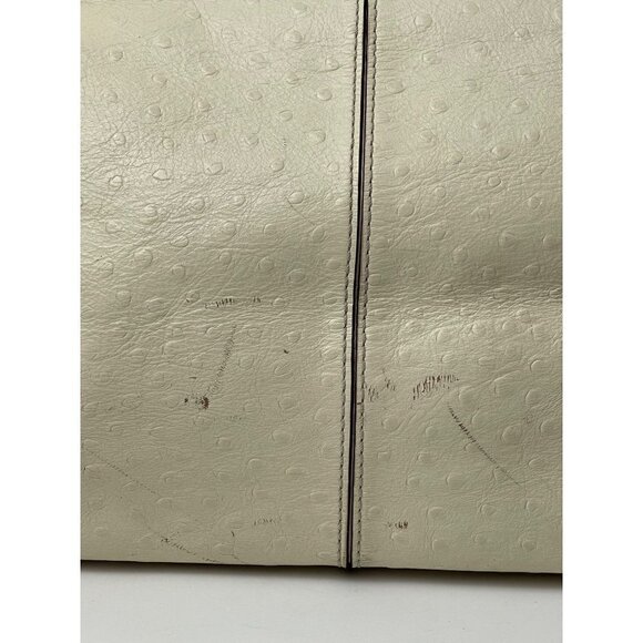 Kate Spade Cream Wellesley Ostrich Embossed‎ Leather Tote Shoulder Handbag Purse - Picture 8 of 12